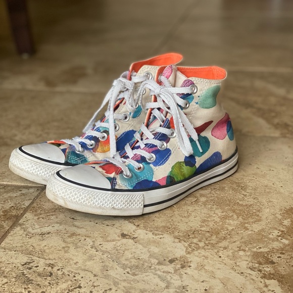 Polka Dot Converse High Top Sneakers - Picture 3 of 6